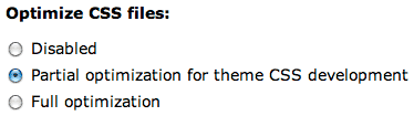 Optimize CSS files: Partial optimization for theme CSS developement