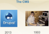 The CMS: 2013 is Drupal. 1993 is a web developer.