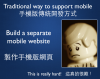 Traditional way to support mobile: Build a separate mobile website. This is really hard!